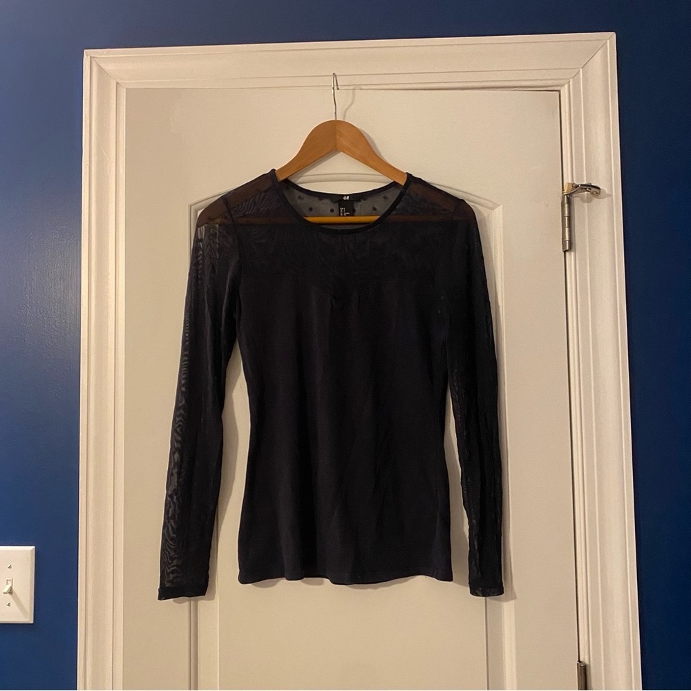 HOLIDAY EDIT: H&M Shear and Velvet Polka-Dot Long Sleeve
